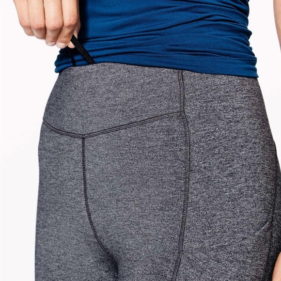 Lululemon Speed Up Crop (21”) Leggings - Pant Heathered Black - Size 4 - Picture 6 of 11